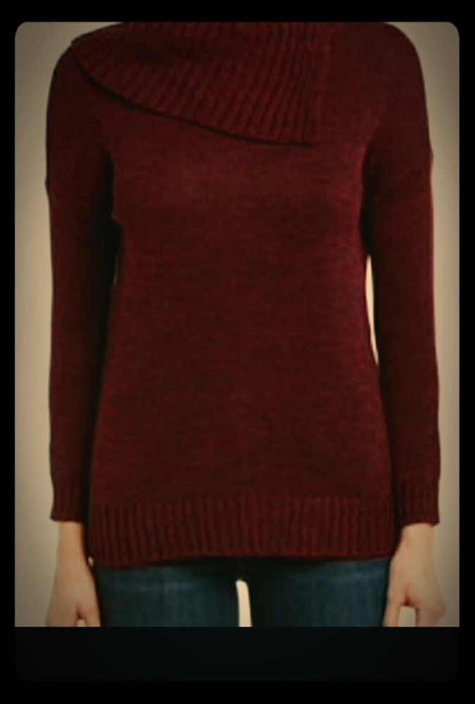 Matty M Oversized Burgundy Sweater Sz Small